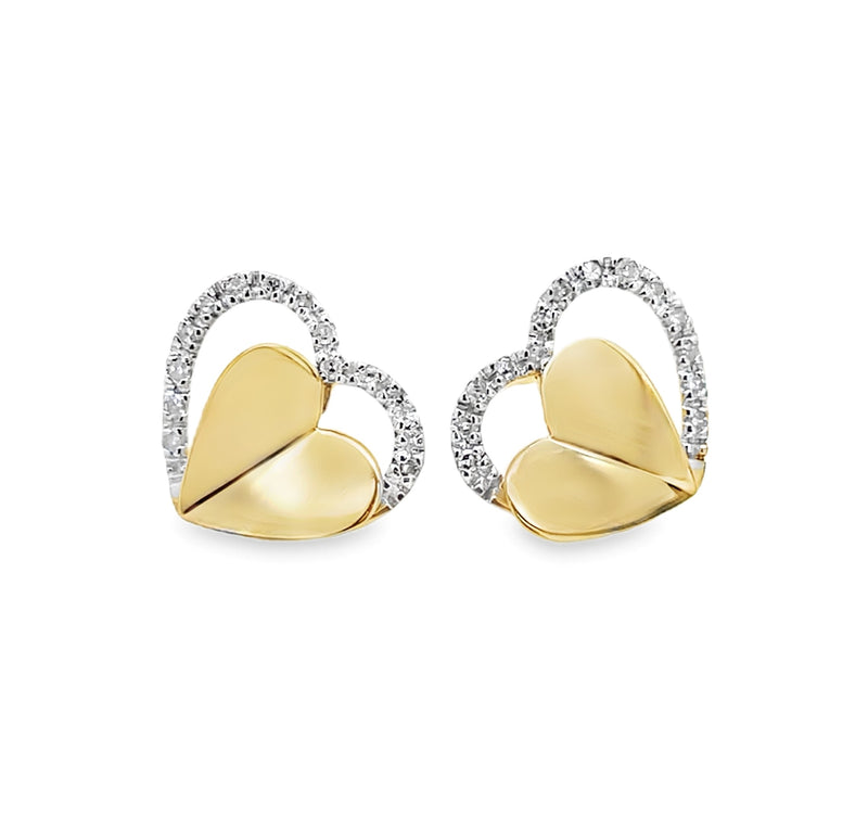 14K YELLOW GOLD DIAMOND EARRINGS  #150-00495