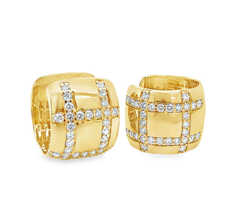 14K YELLOW GOLD DIAMOND EARRINGS  #150-00556