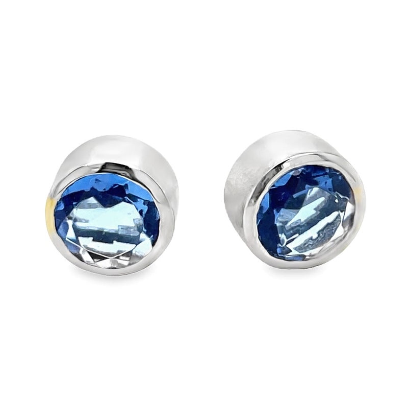 RHODIUM PLATED BRASS STUD EARRINGS  #806-00009