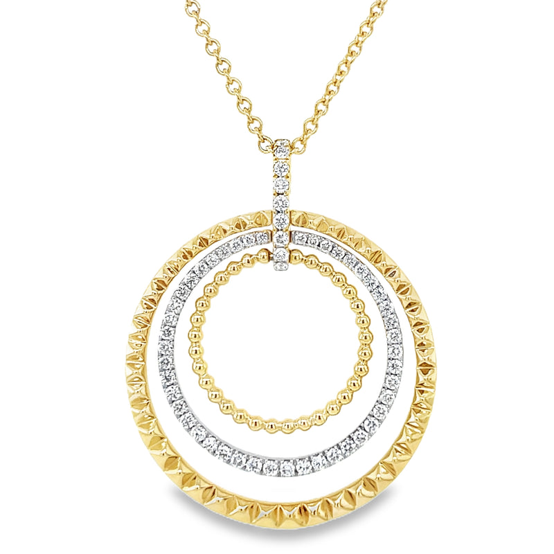 18K YELLOW AND WHITE GOLD DIAMOND NECKLACE  #165-00153