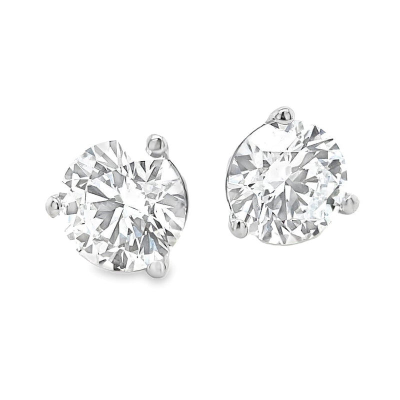 14K WHITE GOLD DIAMOND STUD EARRINGS  #150-00361