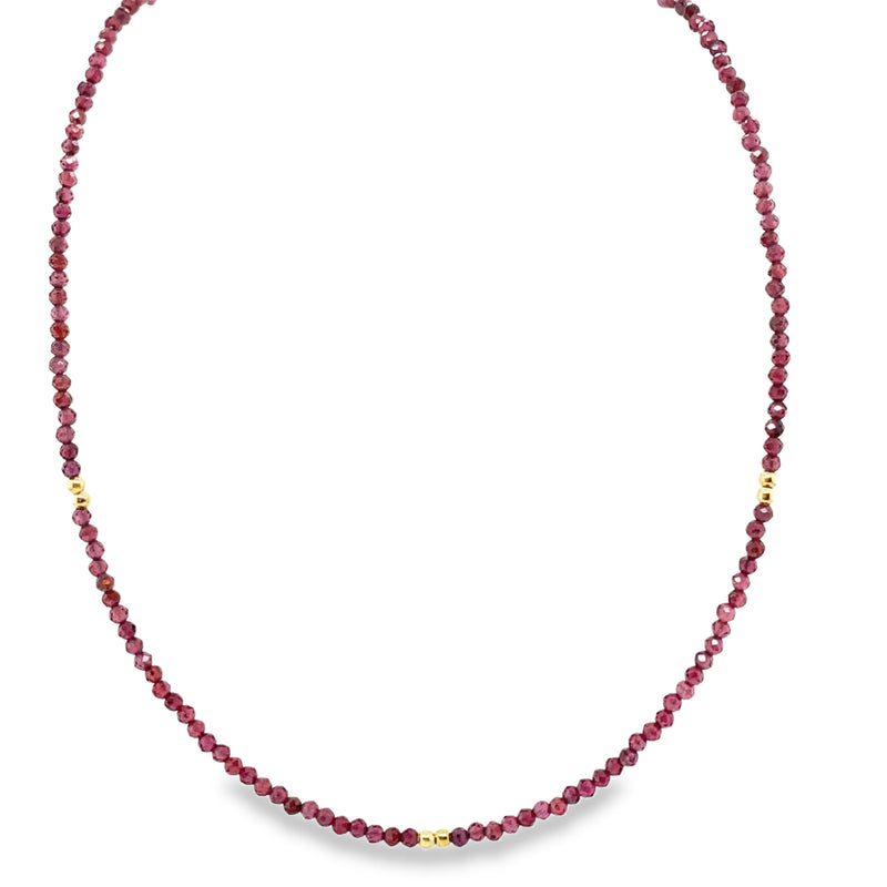 GOLD PLATED AND COLORED BEAD NECKLACE  #235-00262