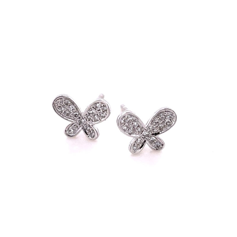 14K WHITE GOLD DIAMOND EARRINGS  #150-00136