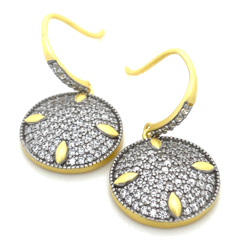 GOLD PLATED STERLING SILVER EARRINGS  #645-00232