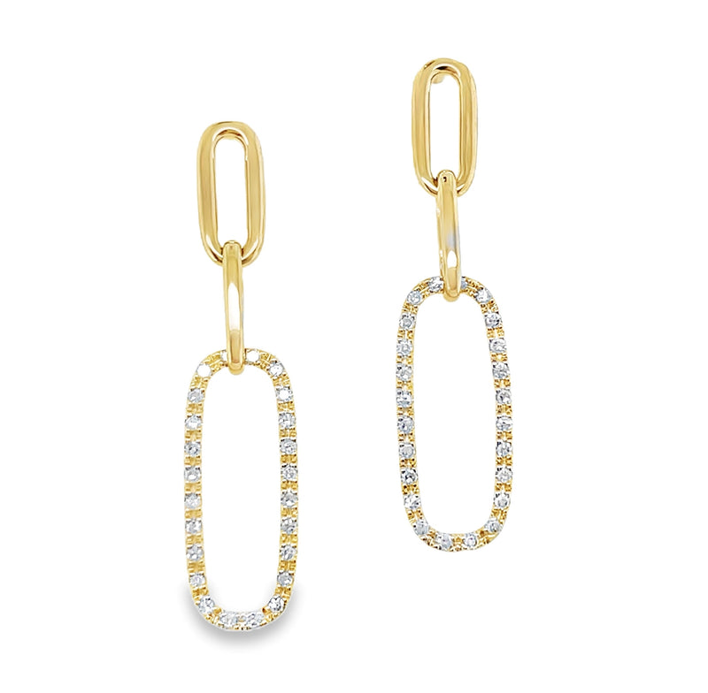 14K YELLOW GOLD DIAMOND EARRINGS  #150-00486