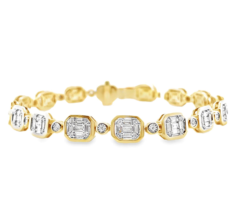 14K YELLOW GOLD DIAMOND BRACELET  #170-00159