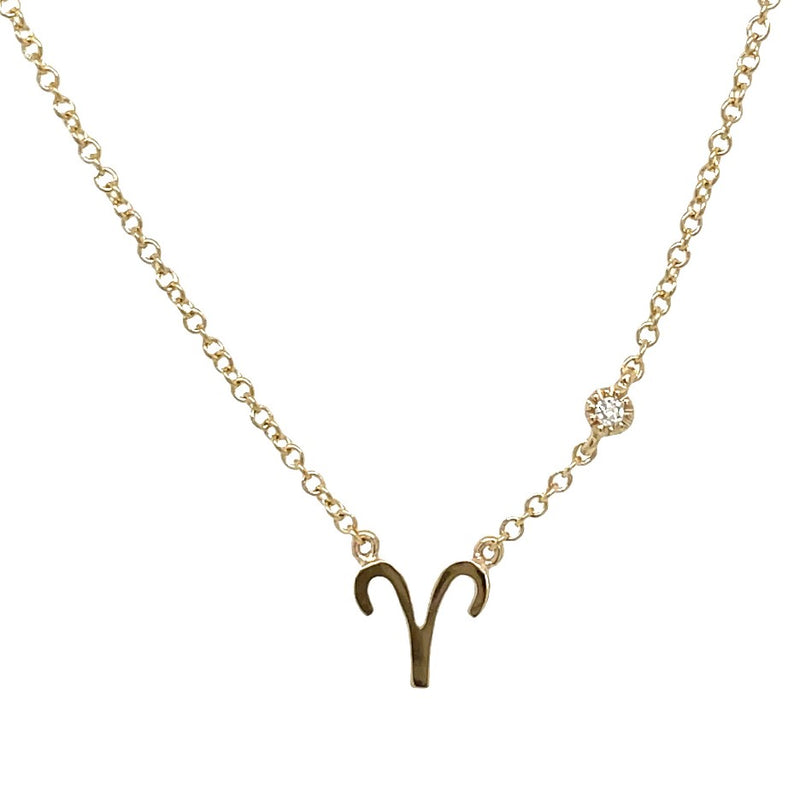 14K YELLOW GOLD ARIES NECKLACE
