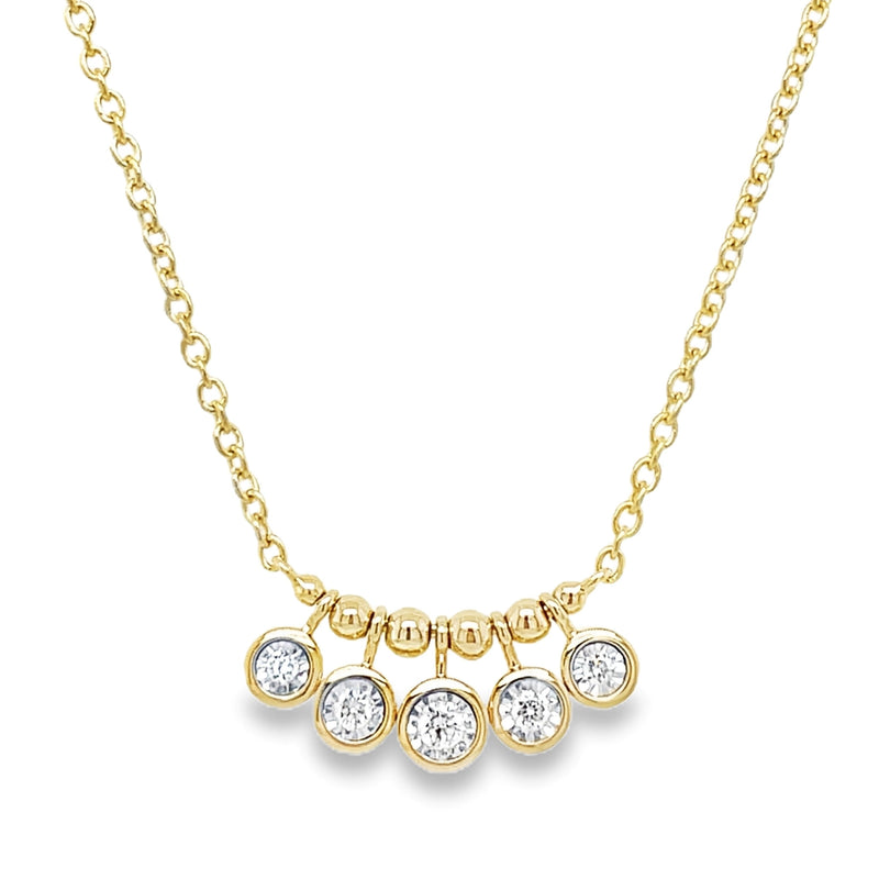 14K YELLOW GOLD DIAMOND NECKLACE  #160-00339