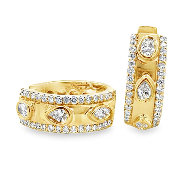 14K YELLOW GOLD DIAMOND EARRINGS  #150-00522