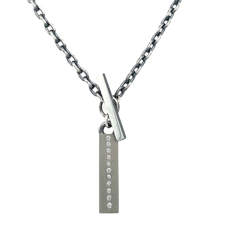 PLATINUM AND STERLING SILVER DIAMOND NECKLACE