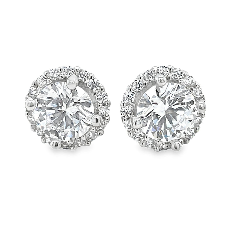 STERLING SILVER CUBIC ZIRCONIA EARRINGS  #645-00007