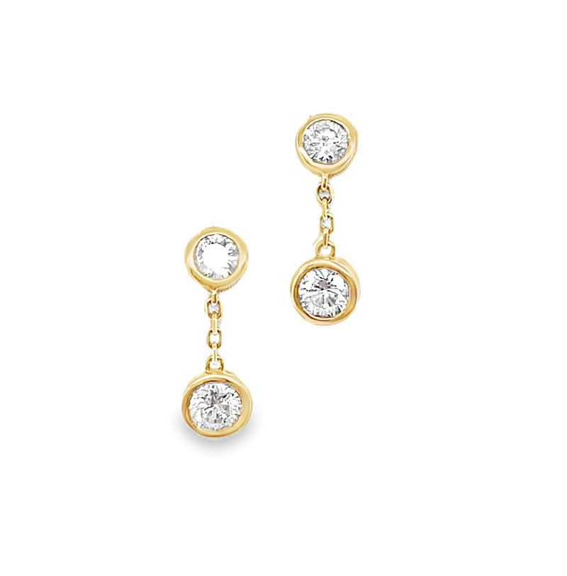 14K YELLOW GOLD DIAMOND EARRINGS  #150-00482