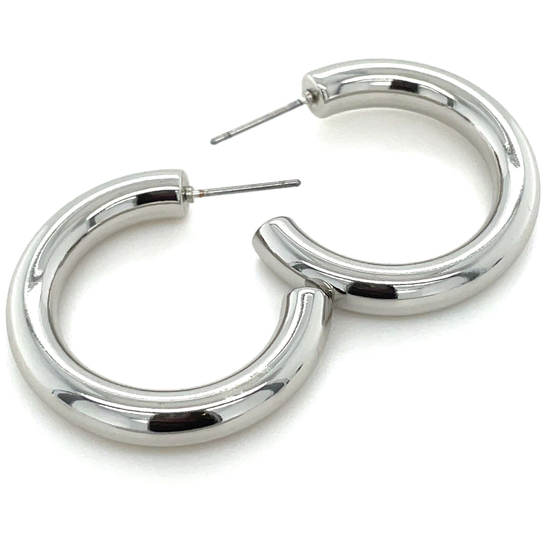 SILVER PLATED HOOP EARRINGS