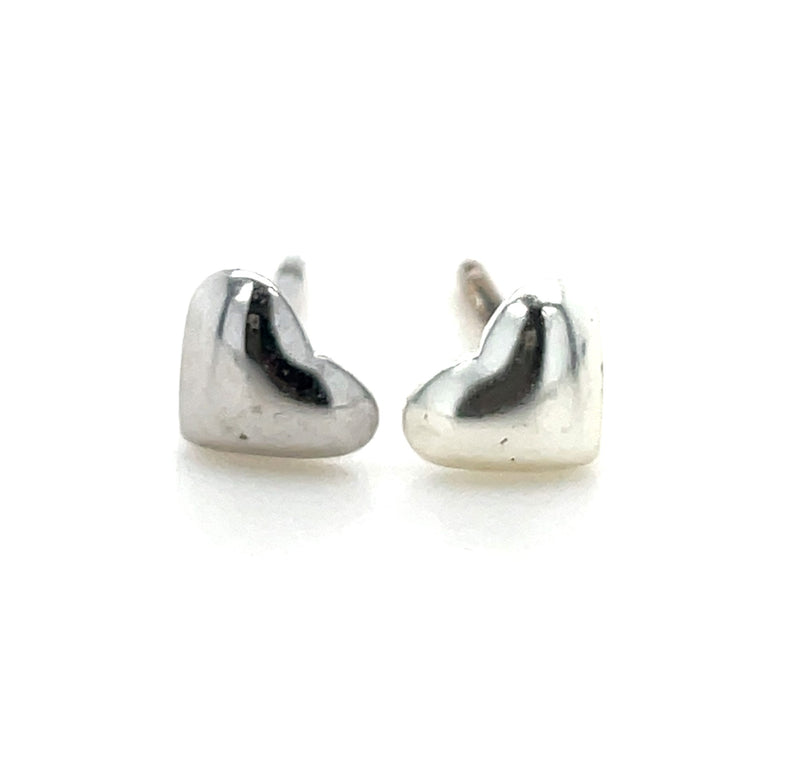 STERLING SILVER HEART EARRINGS.