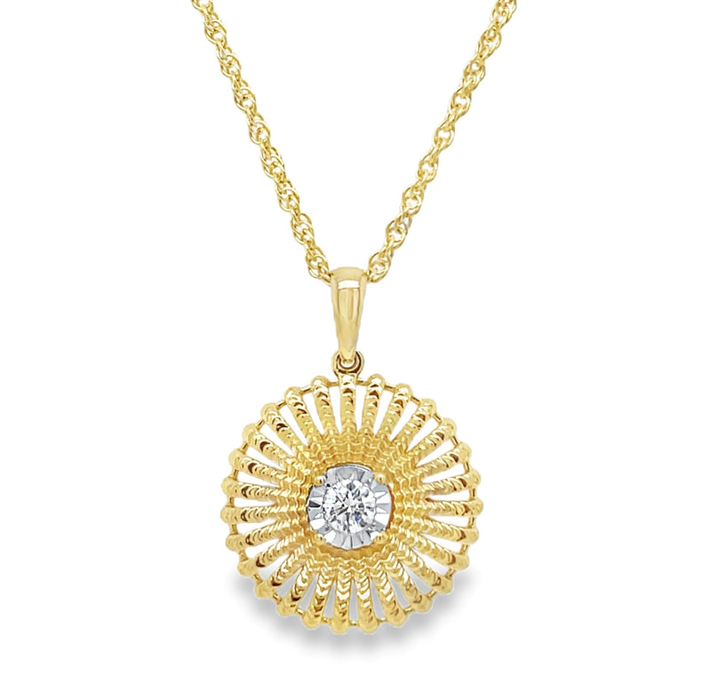 14K YELLOW GOLD DIAMOND NECKLACE  #165-00198
