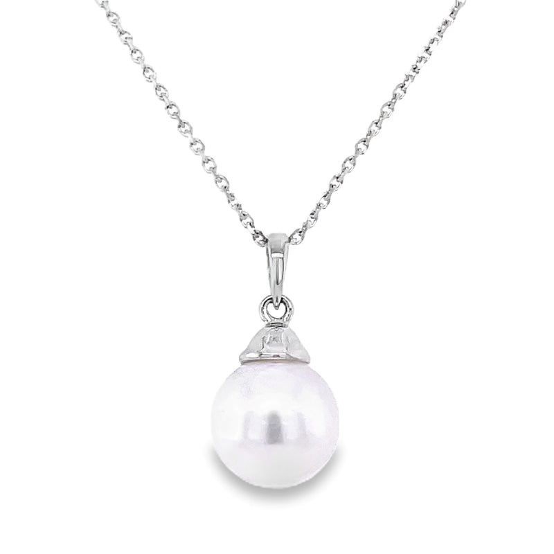 14K WHITE GOLD PEARL NECKLACE  #325-00022