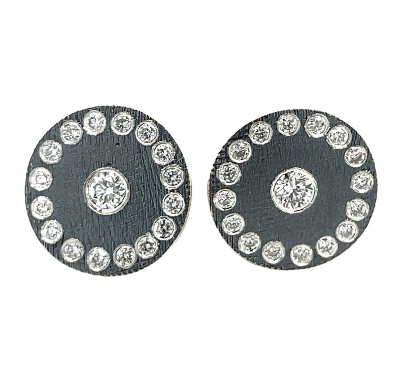 STERLING SILVER DIAMOND EARRINGS  #150-00320