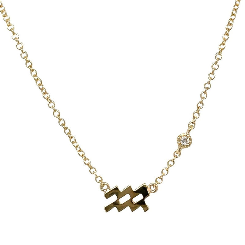 14K YELLOW GOLD AQUARIUS NECKLACE