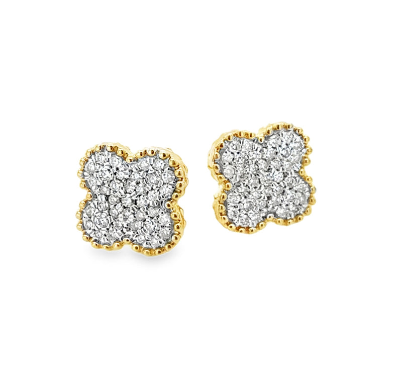 14K YELLOW GOLD DIAMOND EARRINGS  #150-00575