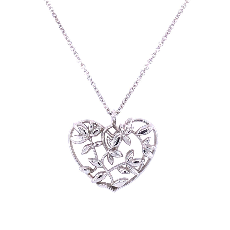 14K WHITE GOLD HEART NECKLACE  #435-00018