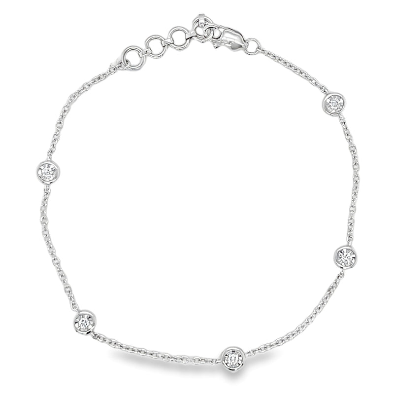 14K WHITE GOLD DIAMOND BRACELET  #170-00131