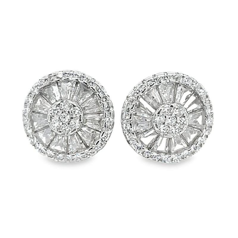 STERLING SILVER CUBIC ZIRCONIA EARRINGS  #645-00030
