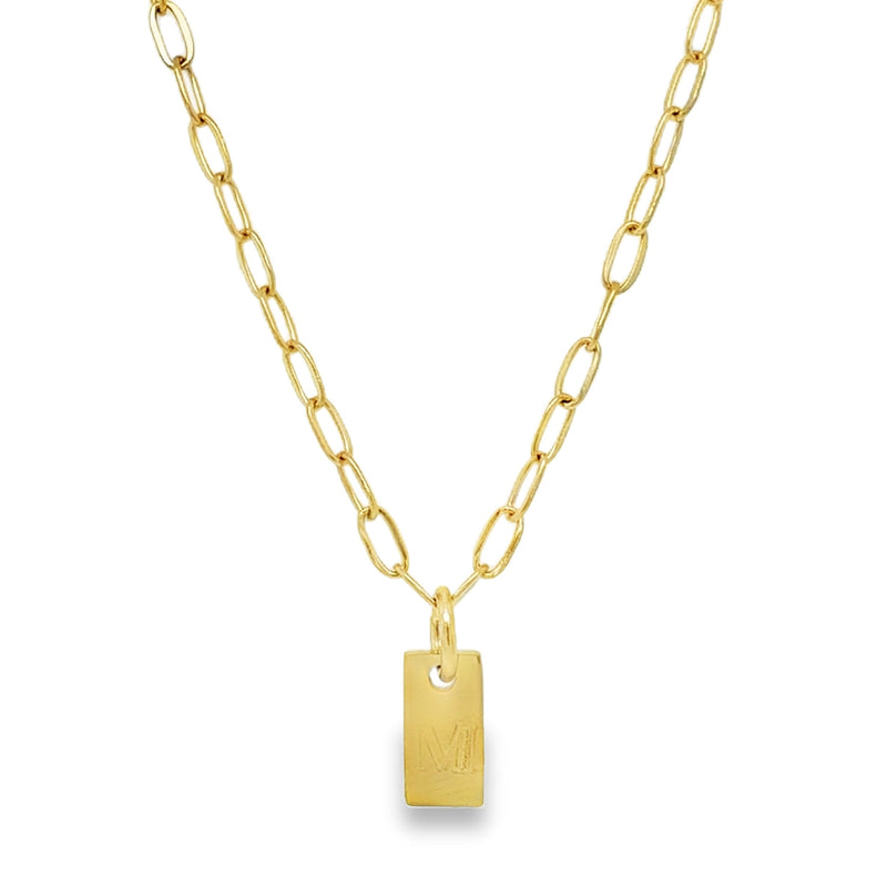 GOLD PLATED STAINLESS STEEL INITIAL NECKLACE  #805-00796