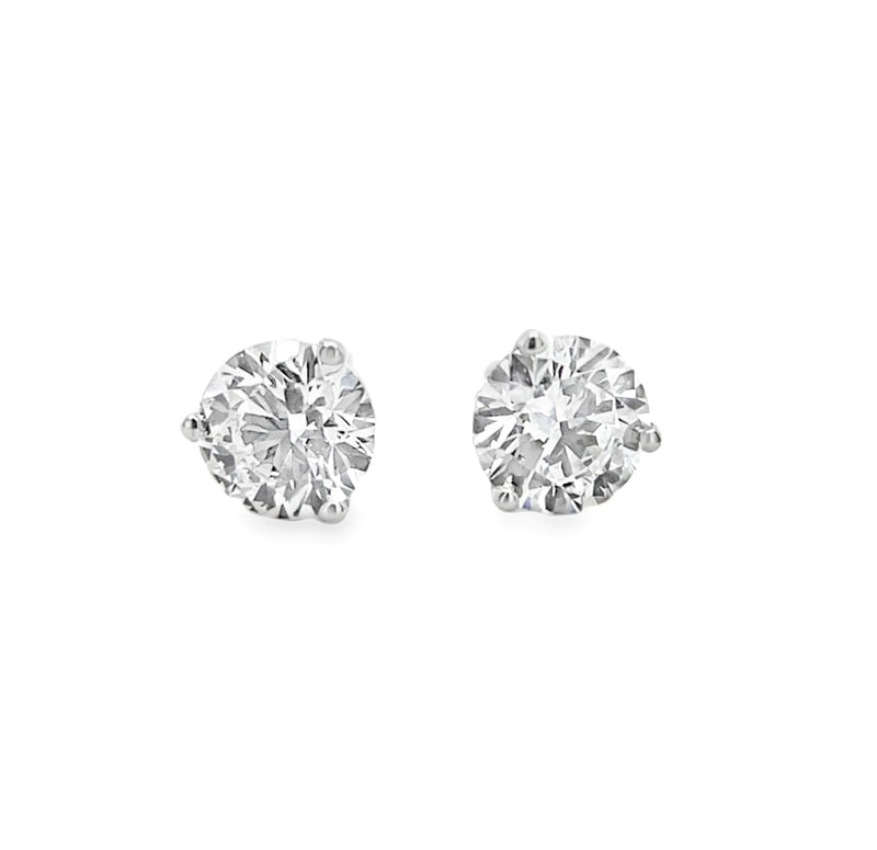 14K WHITE GOLD DIAMOND EARRINGS  #150-00509