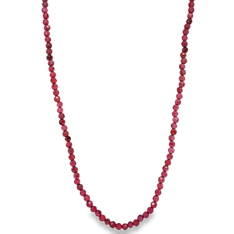 GARNET DEEP RED BEADED NECKLACE  #805-00806