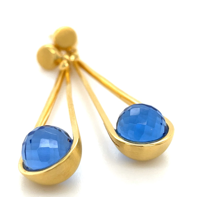 22K GOLD-PLATED OVER BRASS TANZANITE EARRINGS