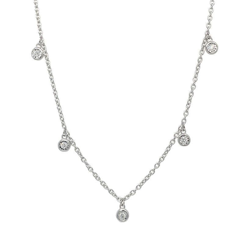 14K WHITE GOLD DIAMOND NECKLACE  #165-00190