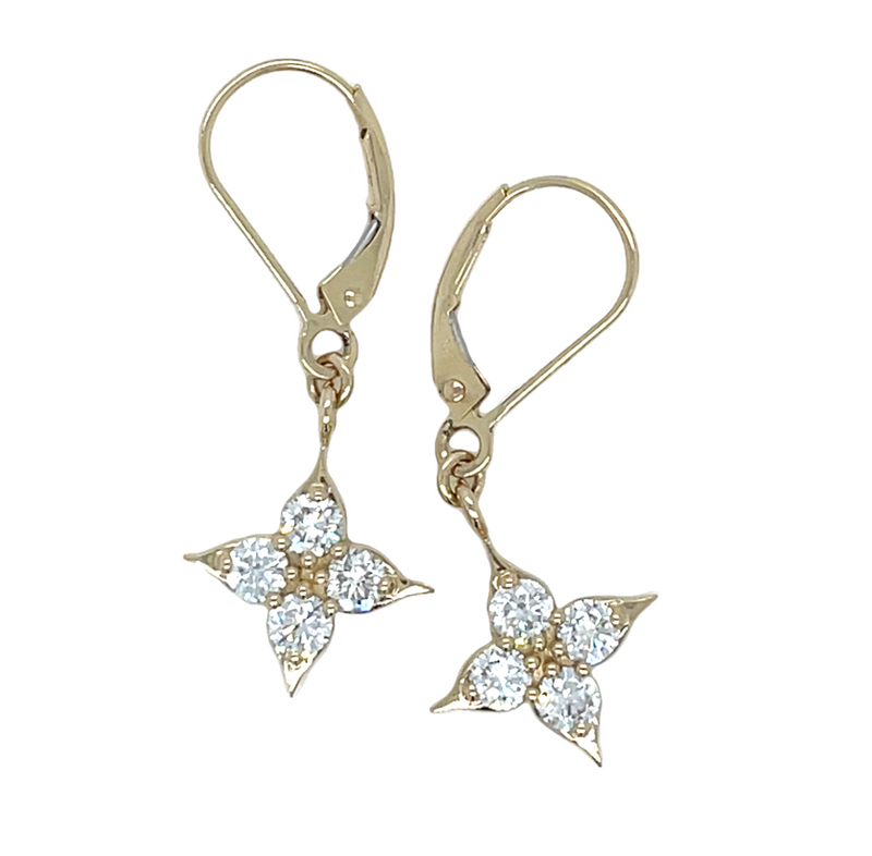 14K YELLOW GOLD DIAMOND EARRINGS