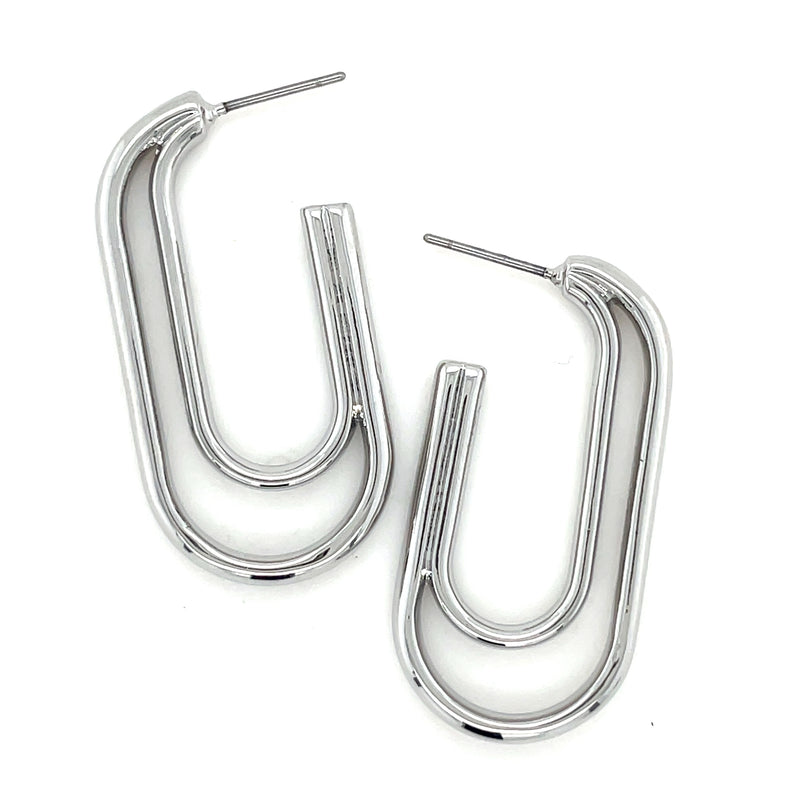 RHODIUM PLATED EARRINGS