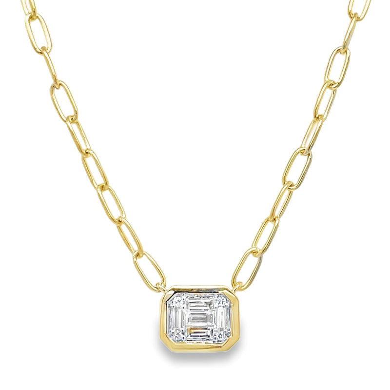 14K YELLOW GOLD DIAMOND NECKLACE  #160-00340