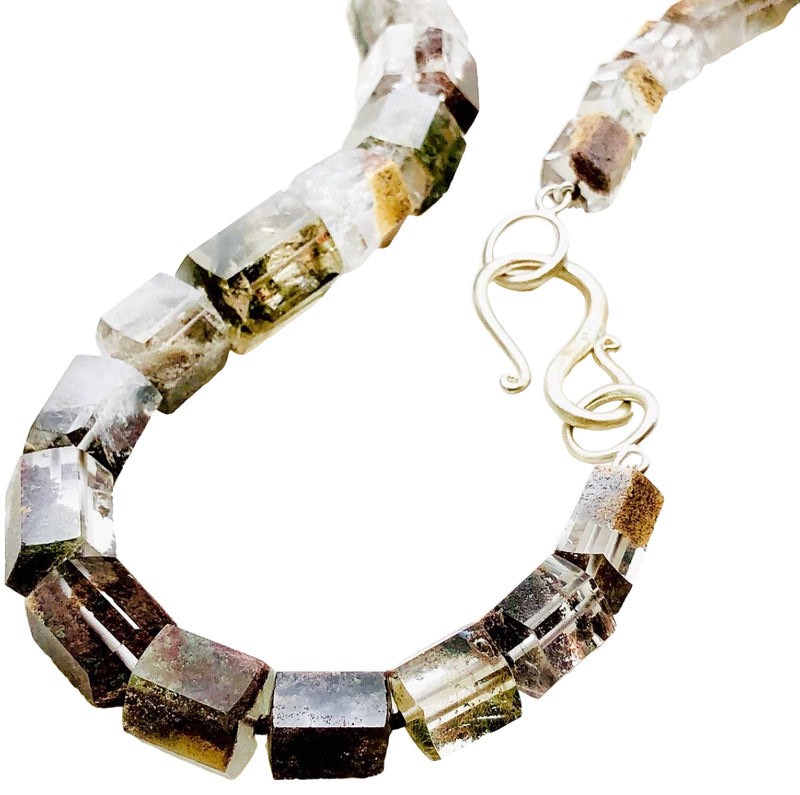 LODENITE IN QUARTZ CRYSTAL BEADED NECKLACE