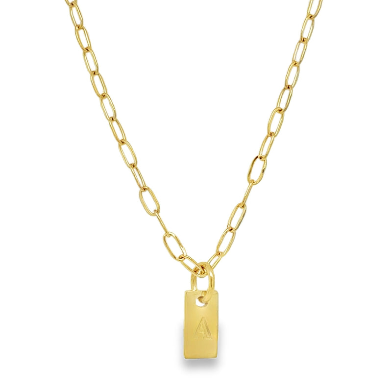 GOLD PLATED STAINLESS STEEL INITIAL  NECKLACE  #806-00787