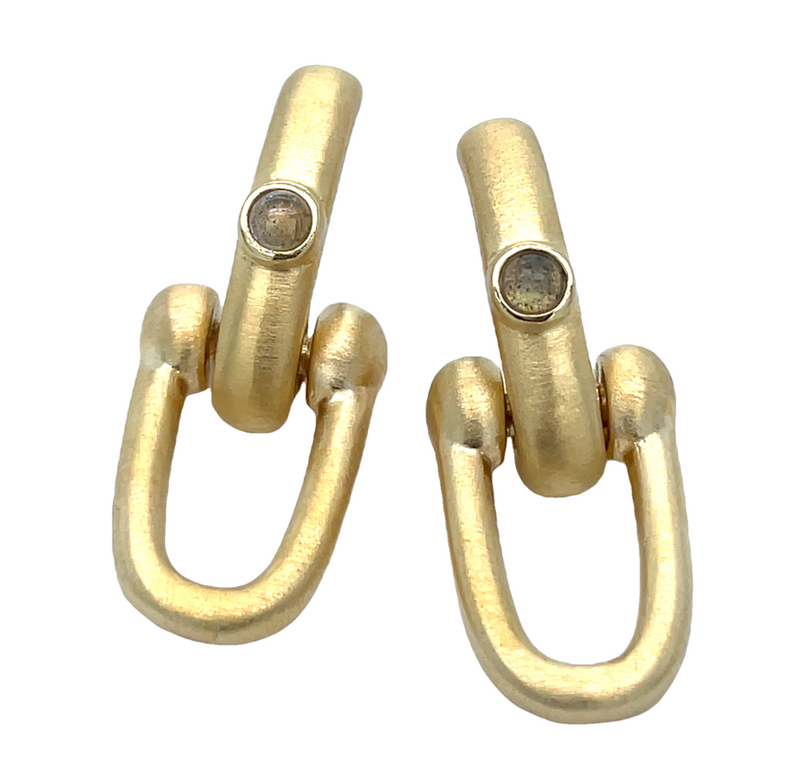 24K GOLD PLATED BRASS EARRINGS  #806-00495