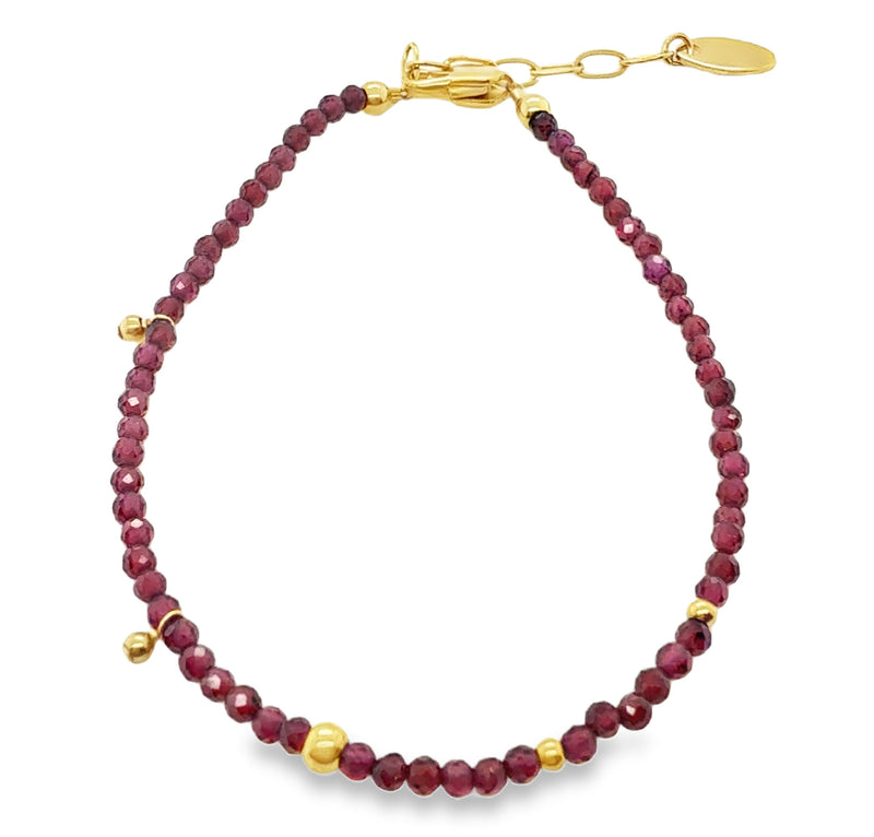 GARNET BEADED BRACELET #807-00842