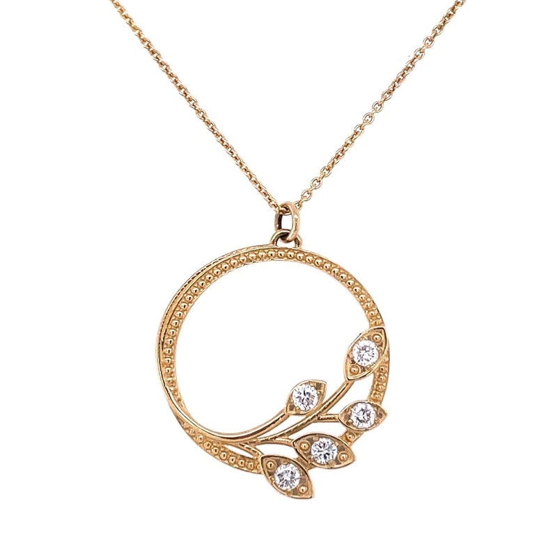 14K YELLOW GOLD DIAMOND NECKLACE  #160-00075