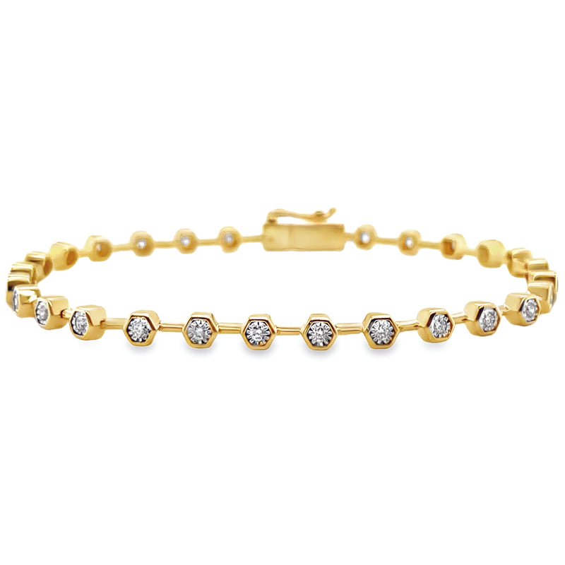 14K YELLOW GOLD DIAMOND BRACELET  #170-00142