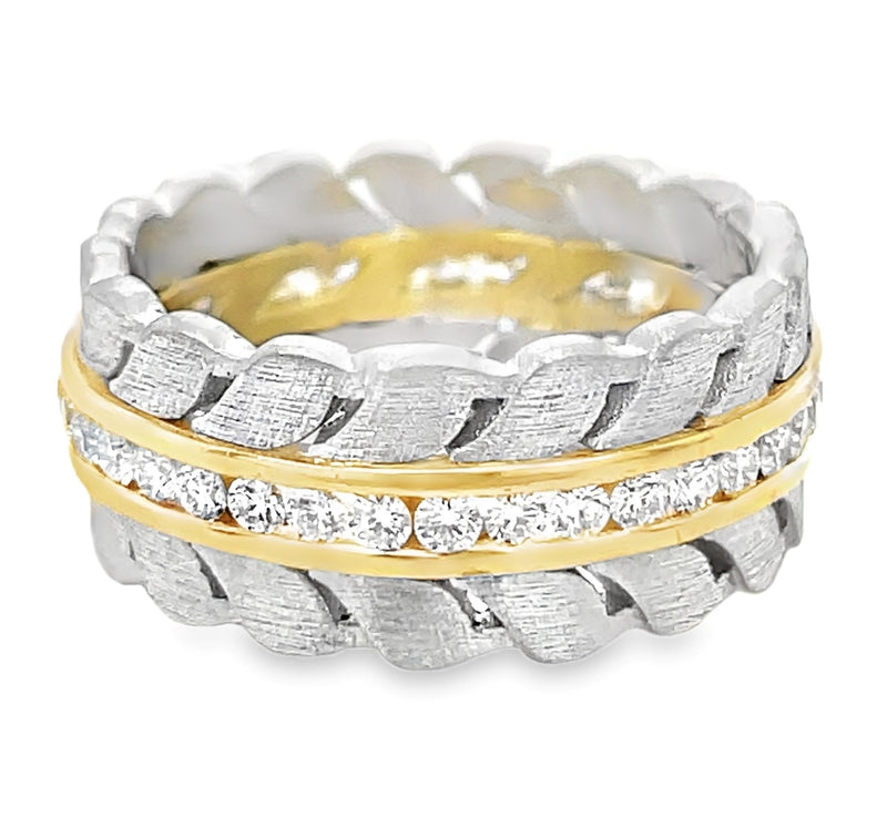 PLATINUM AND 18K YELLOW GOLD DIAMOND RING  #110-00107