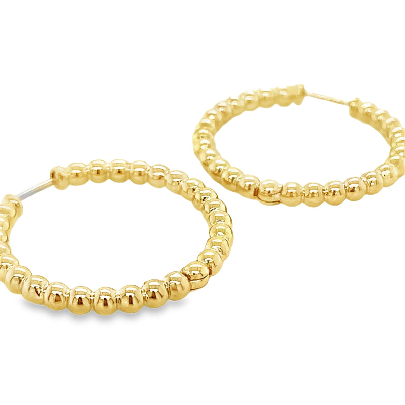 18K YELLOW GOLD HOOP EARRINGS  #425-00008