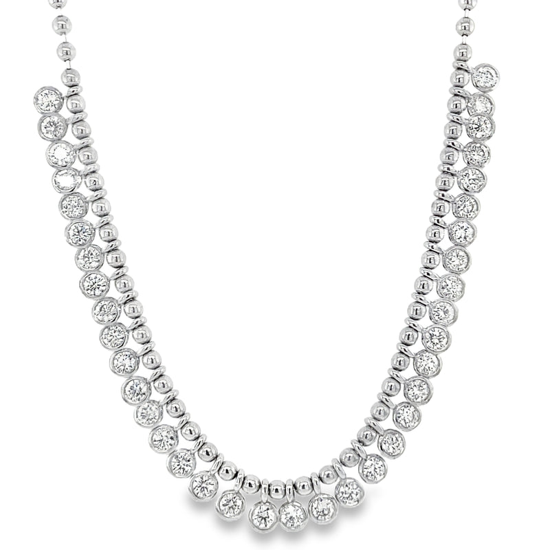 14K WHITE GOLD DIAMOND NECKLACE  #165-00072