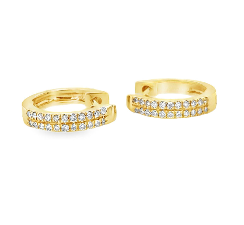 14K YELLOW GOLD DIAMOND EARRINGS  #150-00573
