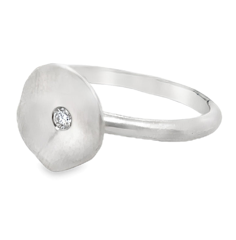 STERLING SILVER DIAMOND RING  #130-00090