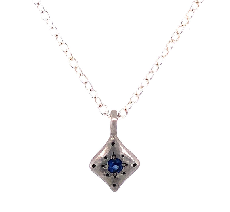 STERLING SILVER SAPPHIRE NECKLACE