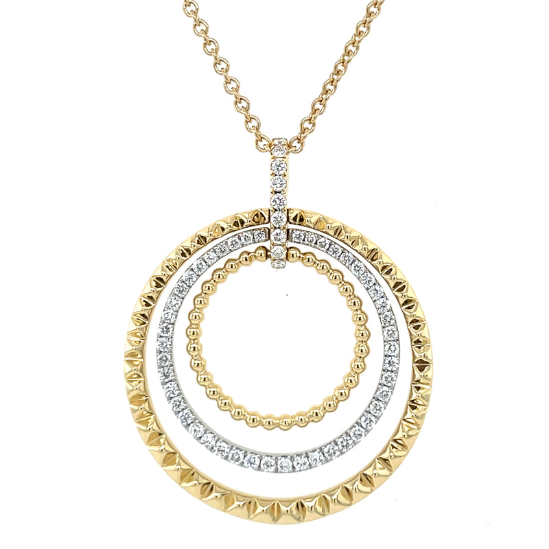 18K YELLOW AND WHITE GOLD DIAMOND NECKLACE