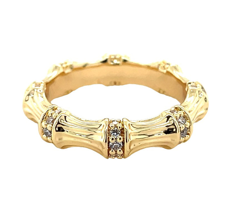 YELLOW GOLD PLATED MIXED METAL RING