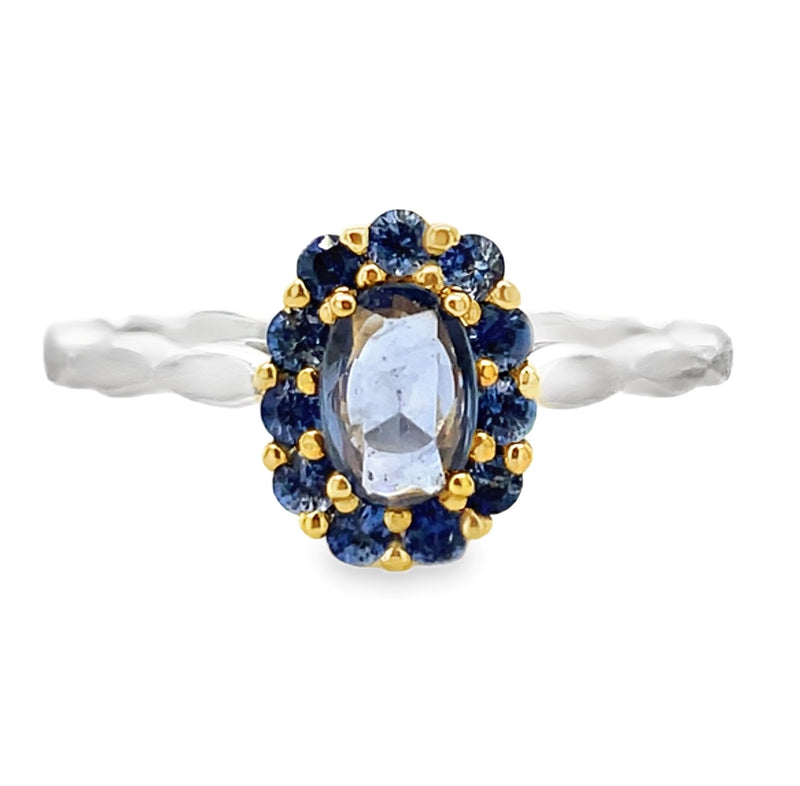 18K WHITE GOLD SAPPHIRE RING  #200-00200