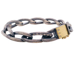 STERLING SILVER AND 18K YELLOW GOLD DIAMOND BRACELET  #170-00089